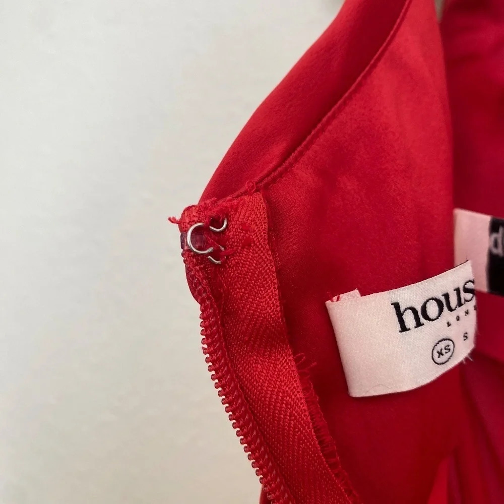 House of CB “Lulu” Red Asymmetric Drape Midi Corset Dress NWOT size XS - Picture 14 of 16